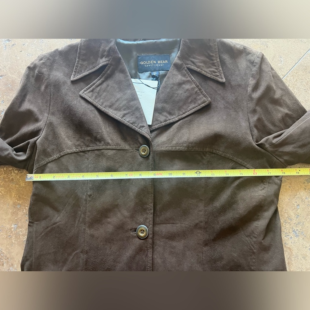 $895 NWT GOLDEN BEAR San Francisco Suede Leather Blazer Coat Brown Size Medium - Picture 8 of 11